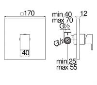 Смеситель для душа Nobili Mia MI102108 схема 2