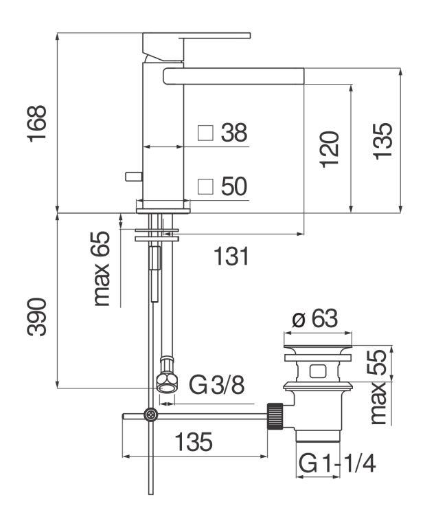 Смеситель для раковины Nobili Loop LPC90118/1 схема 2