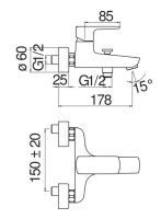 Смеситель для ванны Nobili Acquaviva VV103110/1 схема 2