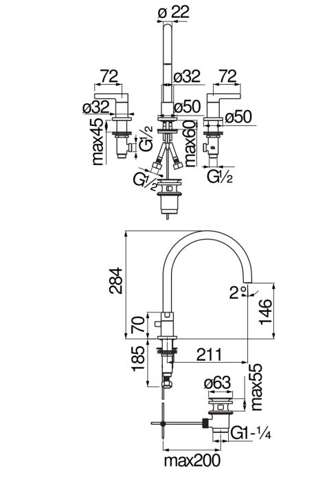 Смеситель для раковины Nobili Uno LR116211/5T1 ФОТО