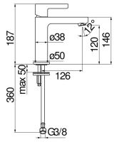 Смеситель для раковины Nobili Uno LR116118/3 схема 2