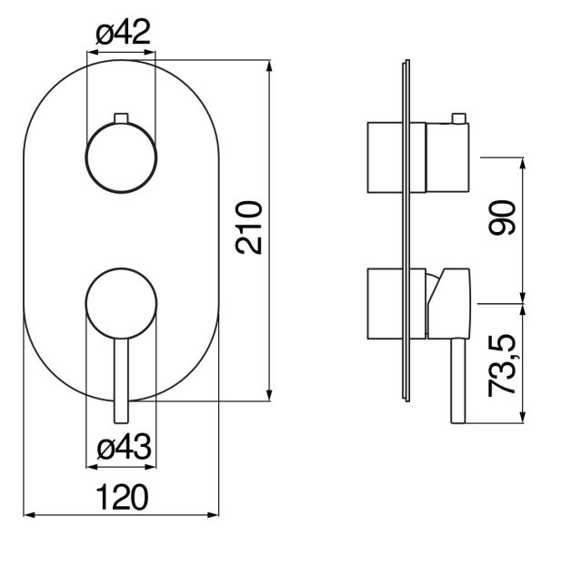 Смеситель для душа Nobili Acquerelli WE81102/T схема 2