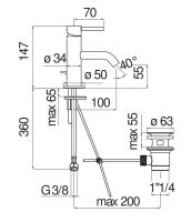 Смеситель для раковины Nobili Acquerelli AQ93118 схема 2