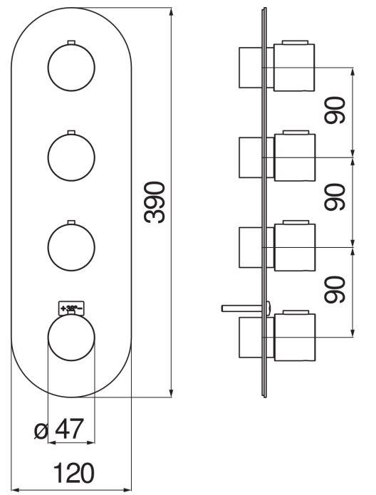 Смеситель для душа Nobili Likid LK00104 схема 2