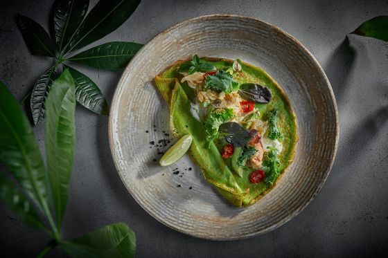 Ажурные шпинатные блинчики