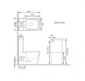 Компакт-моноблок унитаз SantiLine SL-5017SM-BD ФОТО