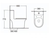 Подвесной безободковый унитаз SantiLine  SL-5009 схема 2