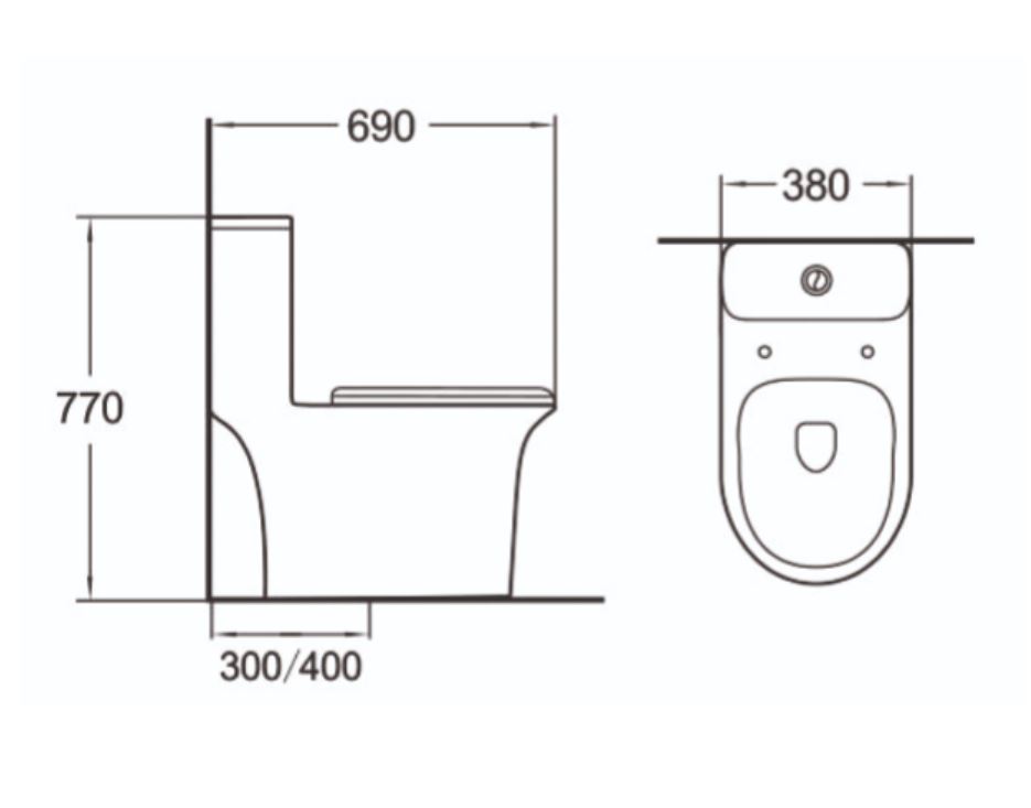 Подвесной безободковый унитаз SantiLine  SL-5009 схема 2