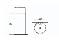 Керамическая напольная раковина SantiLine SL-4003 46 х 44 схема 2