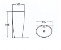 Керамическая напольная раковина SantiLine SL-4002 50 х 38,5 схема 2