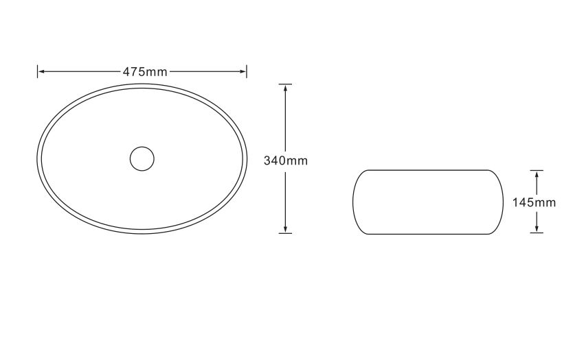 Керамическая накладная раковина SantiLine SL-7027 70 х 38 схема 2