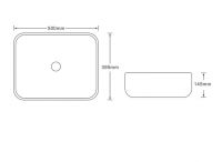 Керамическая накладная раковина SantiLine SL-7025 50 х 39,5 схема 2