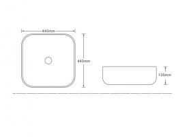 Керамическая накладная раковина SantiLine SL-7024 44 х 44 ФОТО