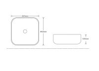 Керамическая накладная раковина SantiLine SL-7024 44 х 44 схема 2