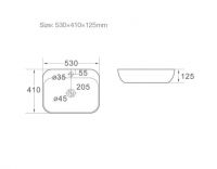 Керамическая накладная или подвесная раковина SantiLine SL-1024 53 х 41 схема 2