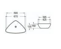 Керамическая накладная раковина SantiLine SL-1034 59 х 39,5 схема 2