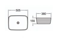 Керамическая накладная раковина SantiLine SL-1060 50,5 х 38 схема 2