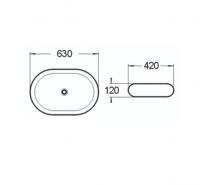 Керамическая накладная раковина SantiLine SL-1035 63 х 42 схема 2