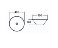 Керамическая накладная раковина SantiLine SL-1042 40,5 х 40,5 схема 2