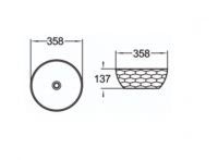 Керамическая накладная раковина SantiLine SL-1038 35,8 х 35,8 схема 2