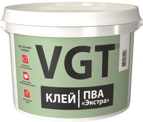 Клей ПВА Экстра VGT 1кг Сверхпрочный / ВГТ Экстра