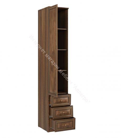 Шкаф - пенал 06.25 - 03 Габриэлла, Дуб кальяри/ПВХ Дуб коньяк/патина