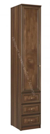 Шкаф - пенал 06.25 - 03 Габриэлла, Дуб кальяри/ПВХ Дуб коньяк/патина