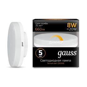 Лампа Светодиодная Gauss 108408108-D_GAUSS GX53 8W 660lm 3000K / Дивинаре