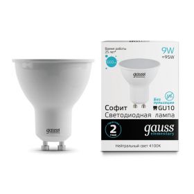 Лампа Светодиодная Gauss 13629_GAUSS MR16 9W 660lm 4100К GU10 / Дивинаре