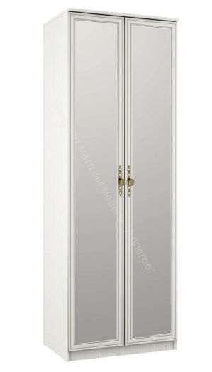 Шкаф для одежды 06.55 Габриэлла с зеркалом (800), Вудлайн кремовый/Сандал белый/патина