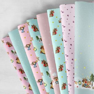 Хлопок - набор тканей для шитья "Оленята" limit