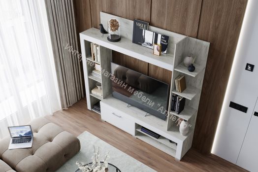 Стенка "Васанта" Дуб крафт белый/Софт вайт