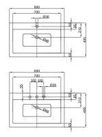 Стальная эмалированная раковина Bette Loft A230 80х49,5 схема 5