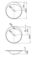 Стальная эмалированная раковина Bette Lux Oval A220 50х50 схема 3