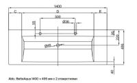 Встраиваемая сверху стальная раковина Bette Aqua A072 140х49,5 схема 6