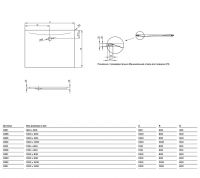 Эмалированный душевой поддон Bette Floor Side 900 мм - 1200 мм схема 7