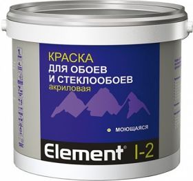 Краска для Обоев и Стеклообоев Element I-2 2л Белая Alpa Акриловая Моющаяся.
