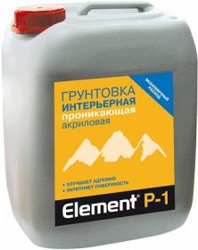 Грунтовка Интерьерная Element P-1 3.5л Бесцветная Alpa Проникающая Акриловая.