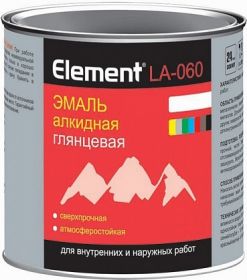 Эмаль Алкидная Element LA-060 1.8л Белая Глянцевая Alpa Сверхпрочная Атмосферостойкая.