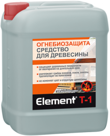 Огнебиозащита для Древесины Alpa Element T-1 10л Бесцветная для Внутренних и Наружных Работ.