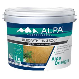 Декоративный Воск AlpaDesign 1л Полуматовый Alpa на Водной Основе.