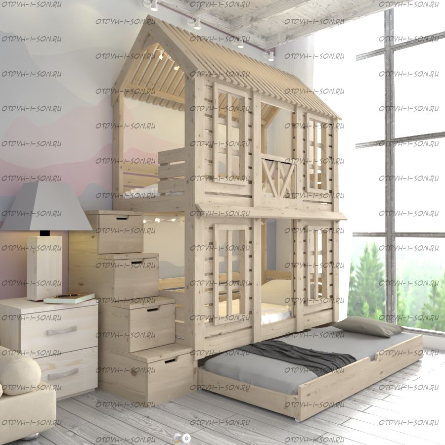 Трехъярусная кровать Домик Felicia