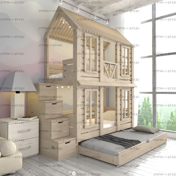Трехъярусная кровать Домик Felicia