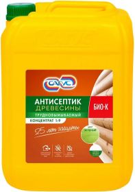 Антисептик Трудновымываемый Сагус Био-К 5кг Концентрат (1:9) Зеленый для Дерева до 25 Лет Защиты.
