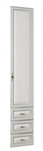 Дверь с ящиками 06.25 - 03 Габриэлла, 396 мм, Вудлайн кремовый/Сандал белый/патина