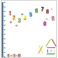 Наклейка пластик интерьерная цветная ростомер "Весёлые задачки" 50x70 см