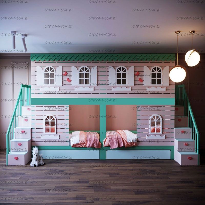 Кровать двухъярусная Кантри массив