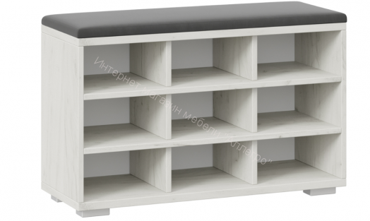 Тумба для обуви Тип 10 (Дуб крафт белый/Велюр графит)