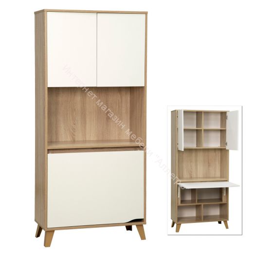 Шкаф комбинированный 57.02 Аданте, Дуб сонома/Белый