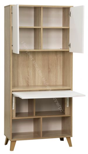 Шкаф комбинированный 57.02 Аданте, Дуб сонома/Белый